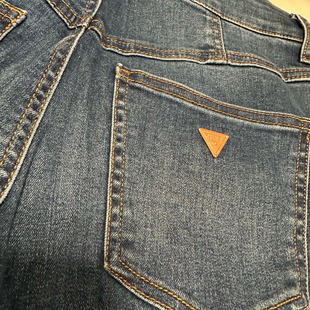 Guess Women's Distressed Blue Skinny Jeans - Picture 5 of 8